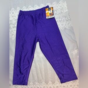 Vintage 1980's "The Body Co." Shiny Bright Purple Leggings Size: Womens 2X NWT